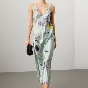 Silk Laundry Dress in Soft blue